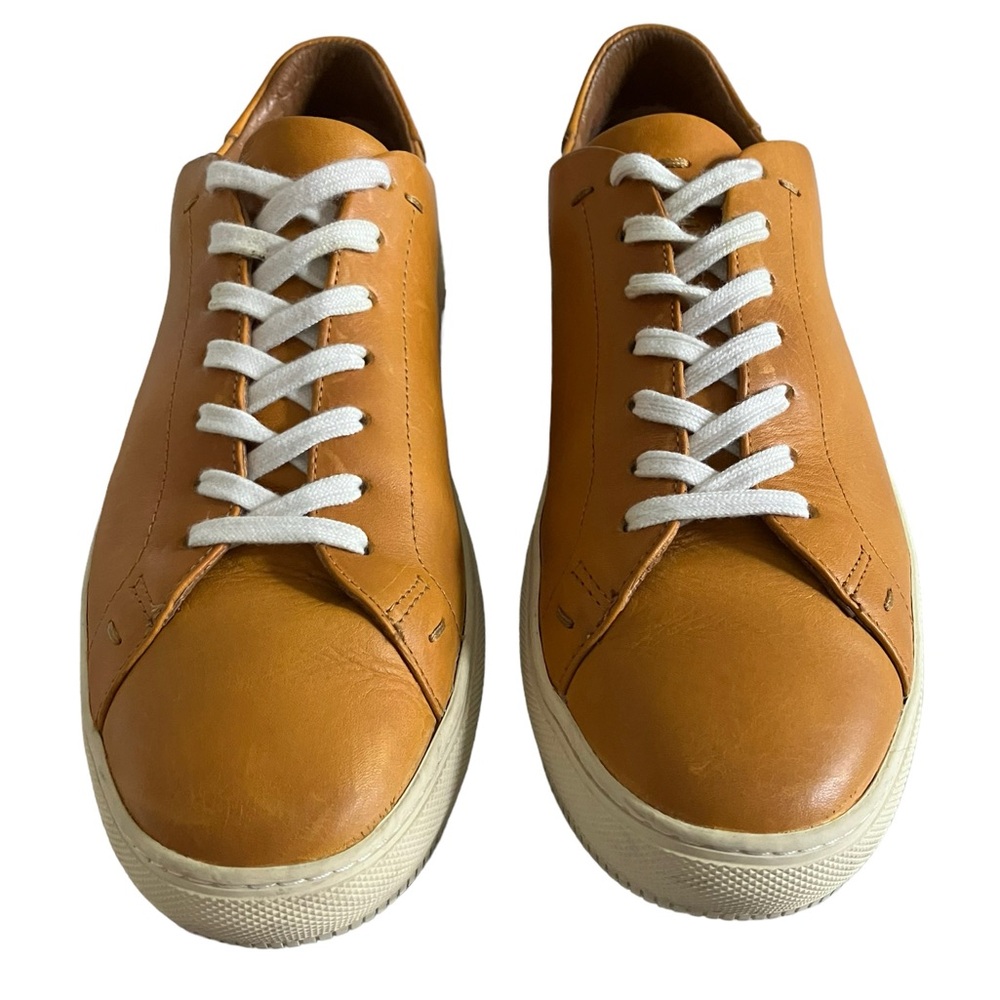 Mens Leather Dress Sneakers Frye Astor $198 Low Lace Tan Walnut Brown 11 D